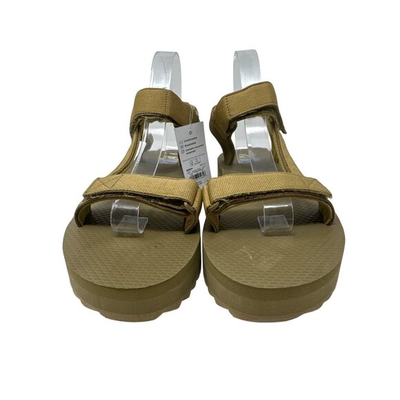 FLX Womens Tan Adjustable Strap Sandals With Textured Sole Size 10M - Picture 6 of 13